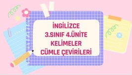 3.SINIF KELİMELER VE CÜMLE ÇEVİRİLERİ