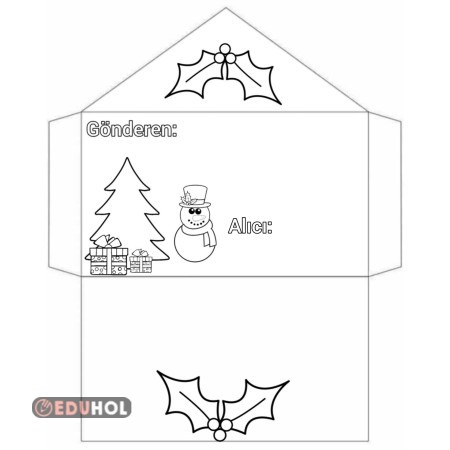 Yeni yıl tebrik kartı zarfı