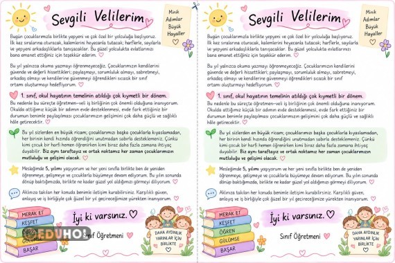 1.SINIF DÖNEM BAŞI VELİYE MEKTUP