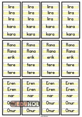 R harfi hece ve kelimeleri