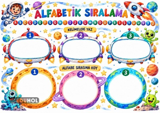 Alfabetik Sıralama Yaz-Sil Şablonu