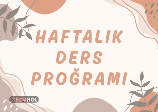 1.sınıf haftalık ders proğramı