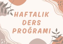 1.sınıf haftalık ders proğramı
