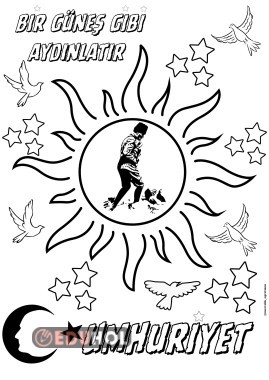 Cumhuriyet Bayrami boyama
