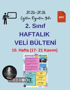 2. Sınıf Haftalık Veli Bülteni 10. Hafta (17-21 Kasım)