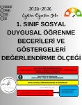 1. SINIF SOSYAL DUYGUSAL ÖĞRENME BECERİLERİ VE GÖSTERGELERİ DEĞERLENDİRME ÖLÇEĞİ