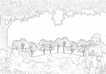 Kamishibai Çalışmam boyama sayfası şeklinde