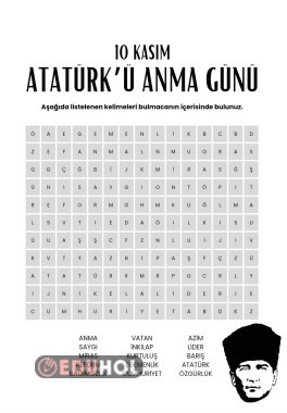 10 Kasım Atatürk'ü Anma Haftası Bulmaca