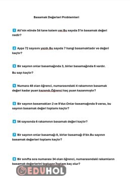 Basamak değerleri ile ilgili problemler