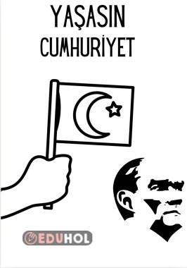 Cumhuriyet Bayramı Boyama Kağıdı