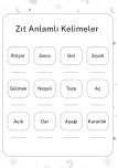 Zıt anlamlı kelimeler