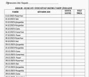 Aralık-Ocak Ayı Evde Kitap Okuma Takip Listesi