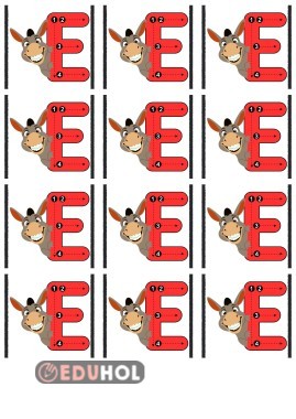 E Harfi interaktif defter çalışması