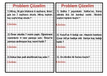 Deftere Yapıştırmak için Karışık Problemler