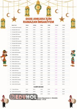 ÇOCUKLAR İÇİN İMSAKİYE