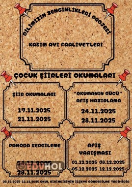 DİLİMİZİN ZENGİNLİKLERİ KASIM FAALİYETLERİ