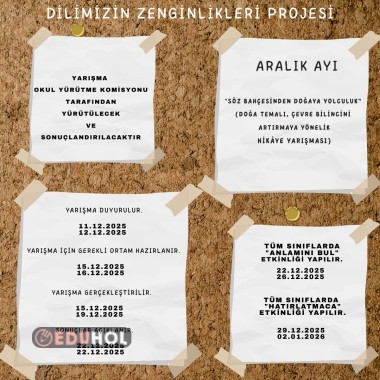 DİLİMİZİN ZENGİNLİKLERİ PROJESİ ARALIK AYI