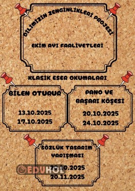 DİLİMİZİN ZENGİNLİKLERİ PROJESİ EKİM AYI FAALİYETLERİ