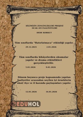 OCAK AYI FAALİYETLERİ