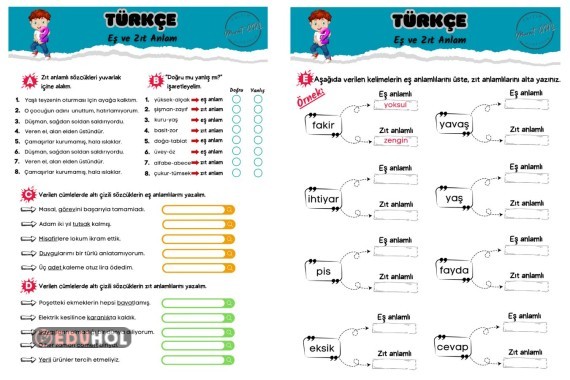 Eş Anlam-Zıt Anlam Etkinliği