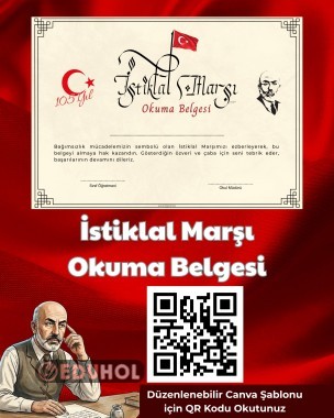 105. Yıla Özel İstiklal Marşı Okuma Belgesi