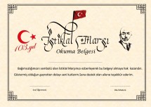 Özgün bir İstiklâl Marşı okuma belgesi