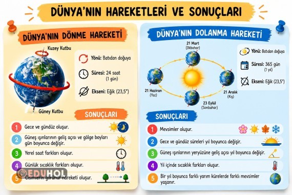 DÜNYA'NIN DÖNME VE DOLANMA HAREKETLERİ