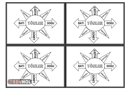 ANA VE ARA YÖNLER (RENKSİZ DEFTER ÇALIŞMASI)KAPAK