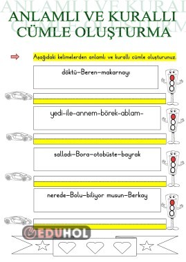 B SESİ ANLAMLI VE KURALLI CÜMLE OLUŞTURMA