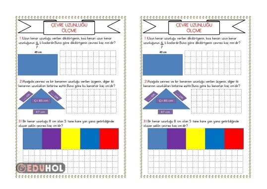ÇEVRE UZUNLUĞU ÖLÇME ETKİNLİKLERİ-9-(Defter Çalışması)