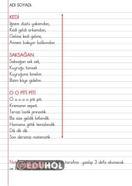 ÇİZGİLİ DEFTERE ALIŞTIRMA ETKİNLİĞİ 8