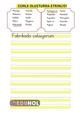 F SESİ CÜMLE OLUŞTURMA