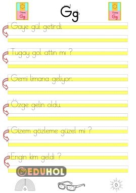 G SESİ ÇALIŞMASI (CÜMLE)