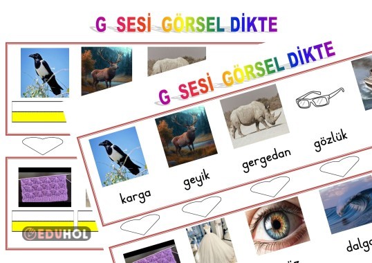 G SESİ GÖRSEL DİKTE ÇALIŞMASI