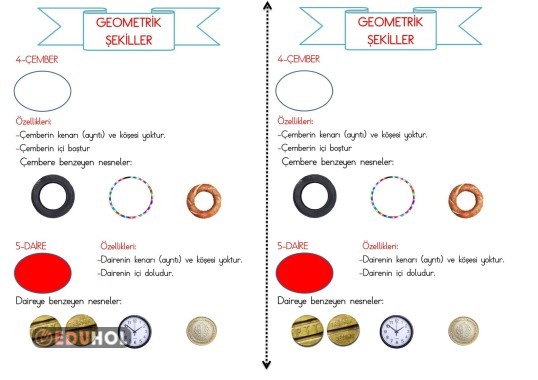 GEOMETRİK ŞEKİLLER(ÇEMBER-DAİRE) DEFTER ÇALIŞMASI