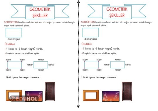 GEOMETRİK ŞEKİLLER(DİKDÖRTGEN) DEFTER ÇALIŞMASI