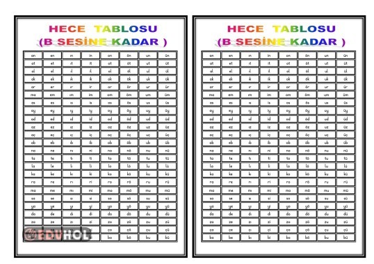 HECE TABLOSU-B SESİNE KADAR(Defter Çalışması)