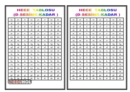 HECE TABLOSU-D SESİNE KADAR(Defter Çalışması)