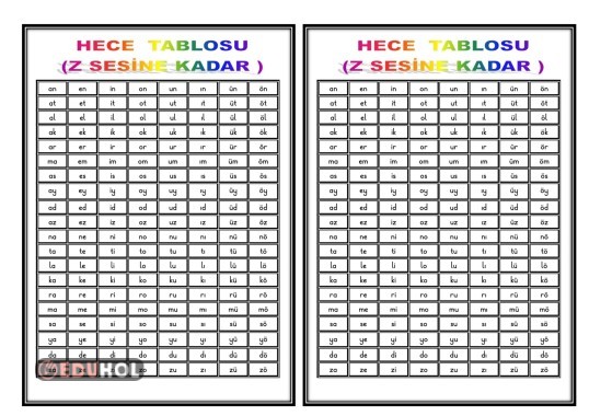 HECE TABLOSU-Z SESİNE KADAR(Defter Çalışması)