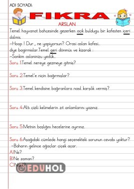 OKUDUĞUNU ANLAMA ETKİNLİKLERİ-13-(Fıkra-Arslan)