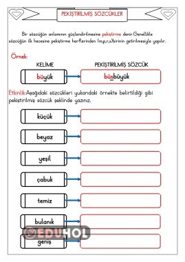 PEKİŞTİRİLMİŞ SÖZCÜKLER ETKİNLİĞİ-1-