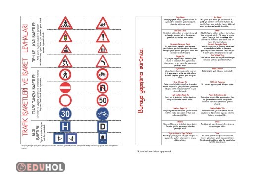 TRAFİK İŞARET VE LEVHALARI ÇEŞİTLERİ İNTERAKTİF ÇALIŞMA