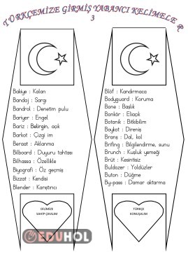 TÜRKÇE DİLİNE  GİRMİŞ YABANCI KELİMELER -3-