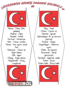 TÜRKÇEMİZE GİRMİŞ YABANCI SÖZCÜKLER -10-