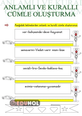 V SESİ ANLAMLI VE KURALLI CÜMLE OLUŞTURMA