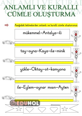 Y SESİ ANLAMLI VE KURALLI CÜMLE OLUŞTURMA