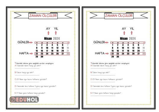 ZAMAN ÖLÇÜLERİ 2(Zaman Ölçü Birimleri Arasındaki İlişki  Defter Çalışması)