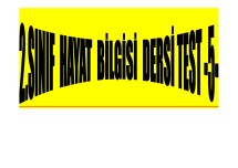 2.SINIF HAYAT BİLGİSİ  DERSİ TEST-5-