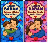 Babalar Günü Vitray Boyama Çalışması