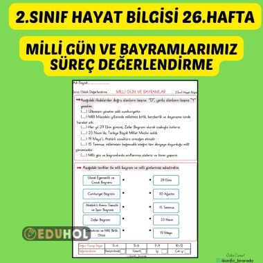 2.SINIF MİLLİ GÜN VE BAYRAMLARIMIZ SÜREÇ DEĞERLENDİRME